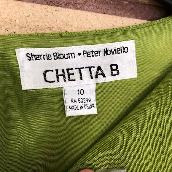 Vintage Style Olive Linen Blend Shift Dress - Chetta B - Size 10 - Midi Dress - Picture 4 of 15